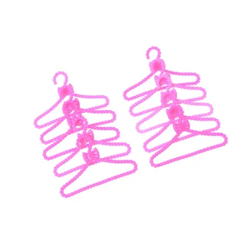 10 шт./лот Розовые Тканевые вешалки аксессуары для куклы подарок Детские Игрушки Подарок для девочек