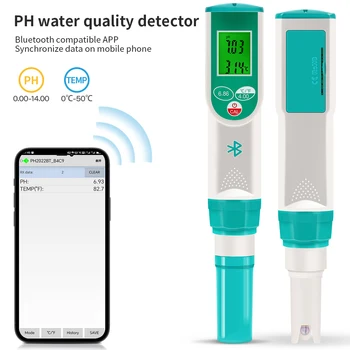 2-в-1 Bluetooth-совместимый РН-метр, ЖК-цифровой интеллектуальный тестер температуры PH, тестер качества питьевой воды для гидропонных аквариумов