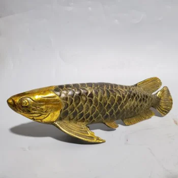 25 см Китайская Латунная Статуя Животного Рыбы Бронзовая Статуя Животного Скульптура