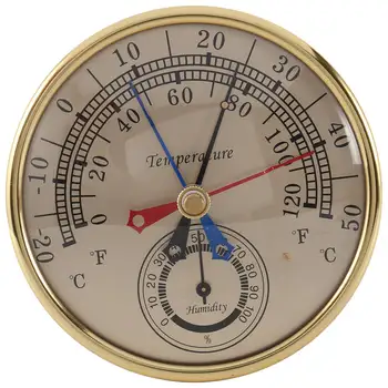 5-дюймовый Минимальный Максимальный термометр-гигрометр, настенное крепление, Аналоговый измеритель температуры и влажности в помещении и на улице от дождя.