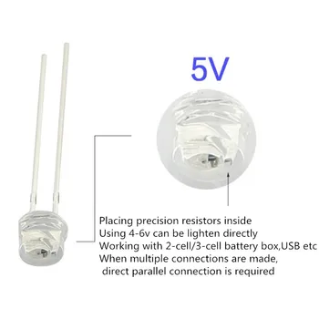 5V 12v LED 5mm 3mm шарик SMD f5 f3 шляпа круглая лампа dip-диоды USB автомобильный свет белый красный зеленый синий желтый чип 50шт