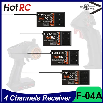 HOTRC 4CH 4-Канальный Приемник F-04A Радиоуправляемый 2,4 ГГц Система FHSS 4V-9V используется для передатчика CT-4A DS-4A RC Автомобиль Лодка Танк