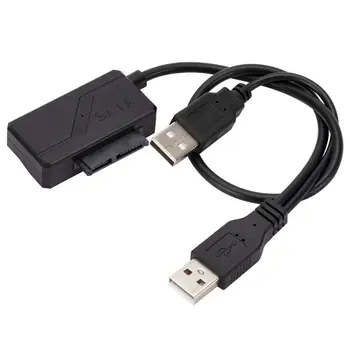 Rom USB Адаптер Конвертер SATA в USB 2.0 Линия оптического привода 6P + 7P SATA К USB Кабель-адаптер SATA к USB Оптический Адаптер USB2.0