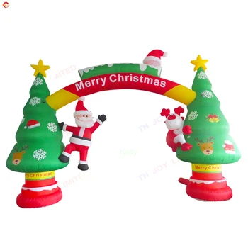 Бесплатная доставка по воздуху, коммерческая реклама, Рождественская надувная елочная арка, дверь для рождественского продвижения