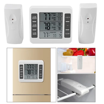 Беспроводной цифровой будильник для холодильника термометр для холодильника домашний внутренний наружный датчик термометр часы с питанием от батареи