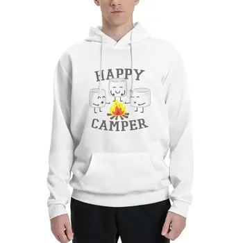Винтажные Marshmallows Happy Camper Marshmallows 2 пары Плюс бархатный свитер с капюшоном, высококачественная спортивная милая толстовка с веревкой с капюшоном