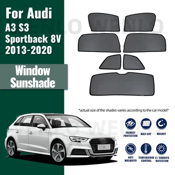 Для Audi A3 S3 8V 2013-2020 Автомобильный солнцезащитный козырек Индивидуальная шторка бокового окна Солнцезащитный козырек переднего лобового стекла