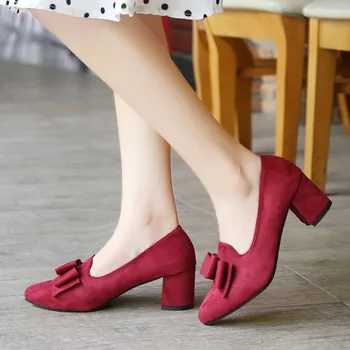 Женская мода, темно-синий галстук-бабочка с острым носком, Туфли на высоком каблуке, Женские повседневные туфли сладкого винно-красного цвета, Черные туфли-лодочки на высоком каблуке Salto Alto