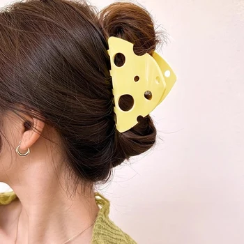 Женские заколки-когти в корейском стиле для девочек, треугольный Желтый сыр, модные заколки-когти, Геометрические Головные уборы, Модные Милые Аксессуары