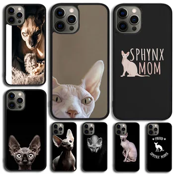 животное Сфинкс Безволосый кот Чехол Для Телефона iPhone 15 14 SE 2020 XR XS 11 12 13 Mini Pro MAX 6 7 8 Plus