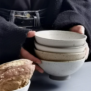 Индивидуальность ANTOWALL Винтажная керамическая посуда ручной работы в японском стиле для ресторана, домашняя фарфоровая миска для риса, миска для супа с лапшой