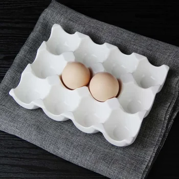 Креативный керамический лоток для яиц с 6 сетками и 12 сетками Бытовой кухонный холодильник ящик для хранения свежих яиц посуда для выпечки лоток для яиц для выпечки