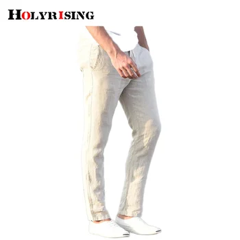 льняные хлопчатобумажные повседневные брюки мужские дышащие эластичные панталоны летние наряды брюки размер 44 fit hombre corto уличная одежда NZ079