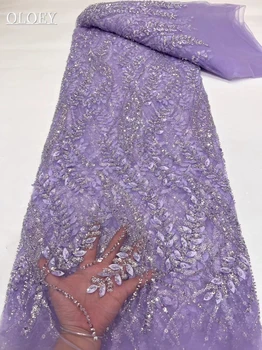 Модная Высококачественная Французская Вышивка, Тяжелая Кружевная Ткань Для Жениха, Африканская Нигерийская Кружевная Ткань С Блестками Для Свадебного Платья, Вечерние