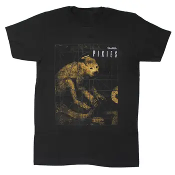 Мужская винтажная футболка в сетку Pixies, маленькая черная, с длинными рукавами