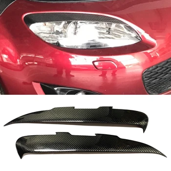 Накладка для бровей передней фары Mazda MX5 Налобный фонарь из углеродного волокна, Накладка на лоб, Наклейка на лоб 2009-2012 гг.