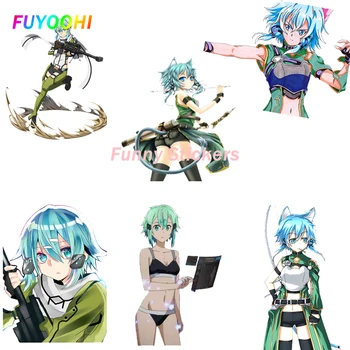 Наклейки FUYOOHI Play для Sword Art Online Сексуальная зеленая девушка, наклейки из ПВХ для автомобиля, устойчивые к царапинам, наклейка на бампер, наклейка на холодильник, украшение