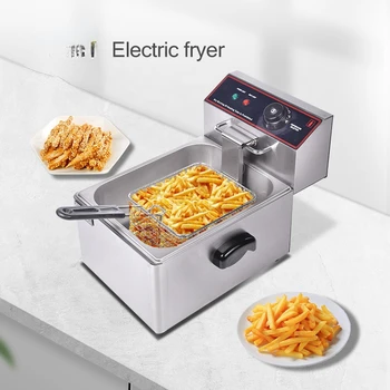 Новое поступление Многофункциональной машины для приготовления картофеля фри для гостиничного ресторана Электрическая фритюрница с одобрением CE 2,8 кВт 110 В 220 В