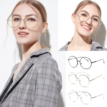 Новые Модные Металлические Негабаритные Портативные Круглые Очки В Оправе Для Очков Оптические Очки