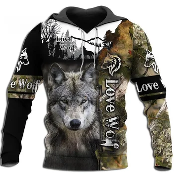 Новые толстовки с капюшоном Wolf, повседневная мужская одежда с 3D принтом, пуловеры с длинными рукавами, Модные флисовые куртки, уличная одежда, пальто