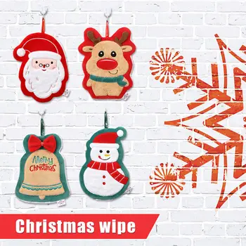 Полотенца для рук в виде Рождественской елки, суперпоглощающие полотенца из микрофибры, кухонная салфетка для чистки рук, Подвесное быстросохнущее полотенце Санта-Клауса