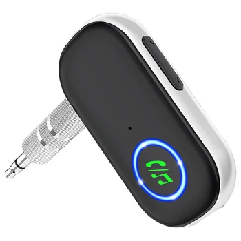 Приемник Bluetooth 5.0 для автомобиля, адаптер Bluetooth AUX с активным шумоподавлением для автомобиля дома, Беспроводной аудиоприемник