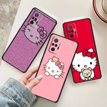 Розовый чехол Hello Kitty Funda Для Xiaomi Redmi Note 11T 11S 9S 8T 10 Lite 8 9 7 11 Pro 10S 11E Note10 5G Мягкие Чехлы из ТПУ