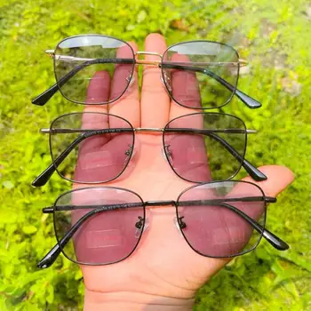Фотохромные солнцезащитные очки для чтения, Женские очки в оправе с синими лучами, Женские очки с увеличительным стеклом, Металлический цвет Ретро K7Q7