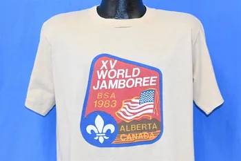 футболка бойскаутов Америки 80-х, 1983, Всемирная вечеринка в Альберте, Канада