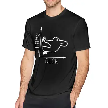 Футболка с кроликом Футболка с рисунком математической геометрии Rabbit Duck, потрясающая футболка с коротким рукавом, хлопковая футболка
