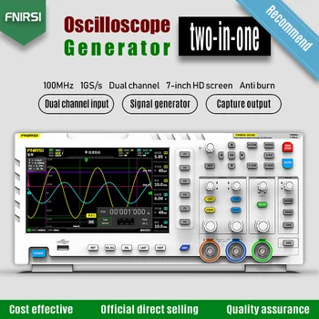Цифровой осциллограф FNIRSI 1014D 100 МГц * 2 Аналоговая полоса пропускания 1GSa/s Частота дискретизации 2 Канала 7 