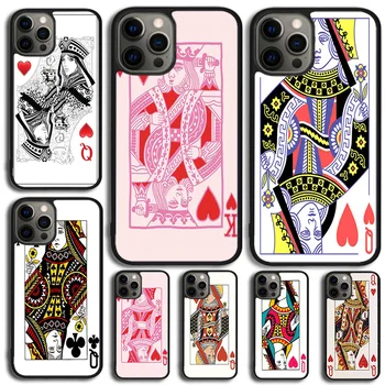 Чехол для телефона с игральными картами King Queen для iPhone 15 14 SE 2020 XR XS 11 12 13 Mini Pro MAX 6 7 8 Plus