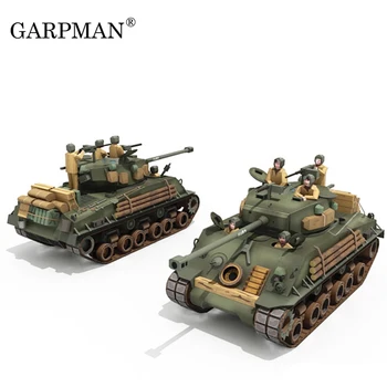1: 30 Sherman M4A3E8 Танк Военное оружие 3D бумажная модель