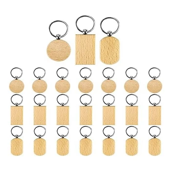 1 Комплект Заготовок для гравировки Деревянные заготовки Незаконченное Деревянное кольцо для ключей Брелок для поделок