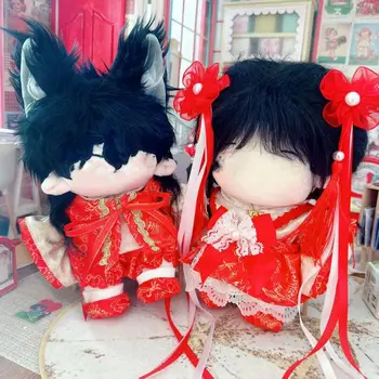 1 Комплект Подарочных Плюшевых кукол-идолов, Реквизит для фотосессии в игровом домике, 20 см Кукольная одежда, костюм Hanfu, китайское Новогоднее платье Tang