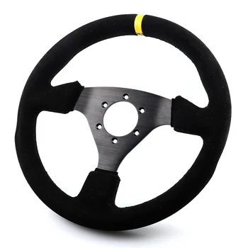 13-дюймовое 330-мм Гоночное рулевое колесо из замши Для компьютерных игр с соревновательным дрифтом Универсальное Рулевое колесо