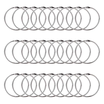 2-Дюймовые связующие кольца из 50 упаковок, связующие кольца из никелированной стали, брелки для ключей, металлические кольца
