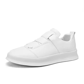 2023 Новые Мужские Кожаные Маленькие Белые туфли, Мужская Весенне-летняя Повседневная обувь Высокого класса, Легкая Роскошная Обувь Для Борта