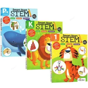 3 книги / комплект Эван Мур Smart Start STEM Учебник английского просвещения Рабочая тетрадь Упражнения Раннее образование Полноцветный возраст 3-7 лет