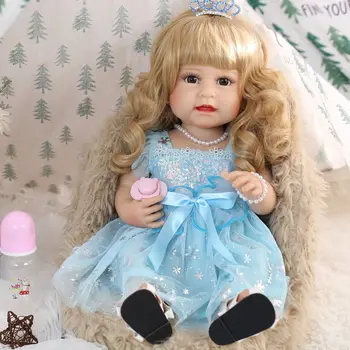 55 см Мягкая Силиконовая Кукла Для Новорожденных Девочек Всего Тела, реалистичная Принцесса Bebe Reborn Menina Bonecas Presente Brinquedos