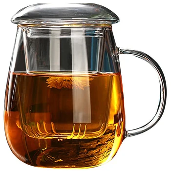 550 мл Чайная кружка с крышкой, Фильтр, Кофейные чашки, Чайный набор, Кружки для пивных напитков, Офисная кружка, Прозрачная посуда для напитков, Стеклянная чашка в китайском стиле