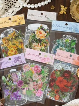 8 упаковок /ЛОТ Flower Dream Glass серии ретро креативных украшений DIY PET sticker