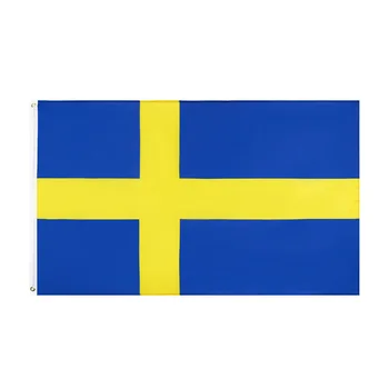 90 x 150 см Высококачественный полиэстер Шведский флаг Шведские флаги для украшения дома NN064
