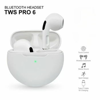 Air Pro 6 TWS Беспроводные Наушники с микрофоном Fone Bluetooth Наушники Спортивная Гарнитура для Бега для Apple iPhone Xiaomi Pro6 Наушники