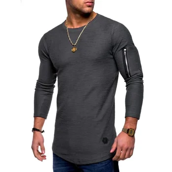 B589 новая футболка мужская весенне-летняя футболка топ мужская хлопчатобумажная футболка с длинными рукавами для бодибилдинга складная