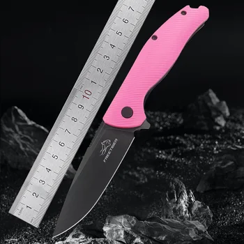 FREETIGER НОВЫЙ Складной Карманный нож Черное лезвие Розовая ручка Симпатичные Уличные EDC Инструменты для кемпинга охоты пешего туризма выживания FT801