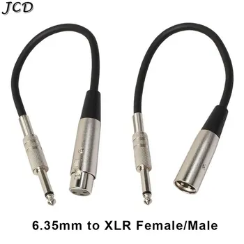 JCD 3-Контактный Разъем XLR к Разъему-Адаптеру 6,35 мм, Штекерному Разъему TRS, Стерео Аудиокабелю, Микрофонному Адаптеру Для Микшера, Усилителя, Динамика