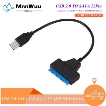 MnnWuu Кабель USB SATA Адаптер Sata к USB 2.0 Кабель адаптера Поддержка 2,5 Дюймового SSD Жесткого диска Подключи и играй Кабель USB SATA