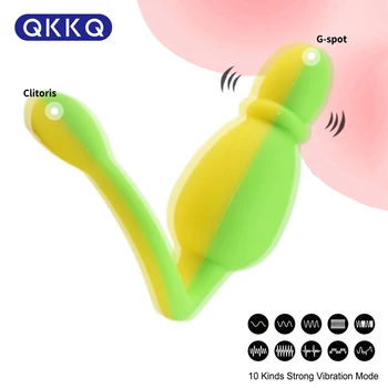 QKKQ USB-зарядное устройство с 10 скоростями, вибратор для массажа влагалища лесбиянок, секс-игрушки из жидкого силикона для взрослых 18+