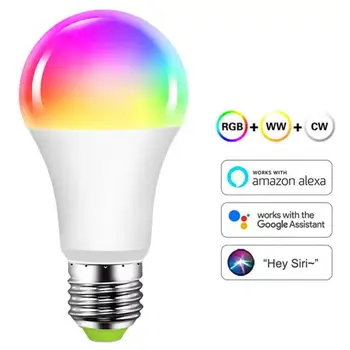 Tuya Smart Light E27 Светодиодные лампы RGB + WW + CW С Регулируемой яркостью Smart Life Голосовое Управление Работает с Alexa Home Smartthings